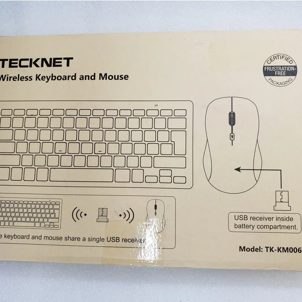 TECKNET Wireless Keyboard and Mouse Combo (Model: TK-KM006)